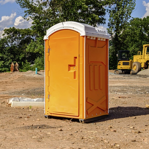 how often are the portable toilets cleaned and serviced during a rental period in Caddo OK